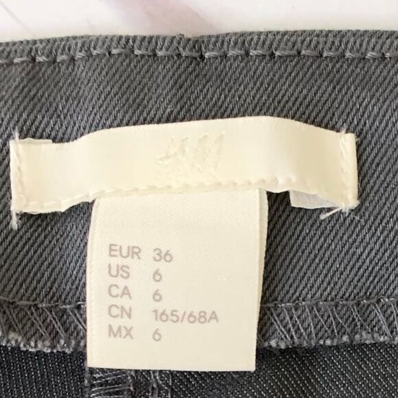 H & M Women Grey Slim fit Pants Side Zip Size 6 - Picture 7 of 8